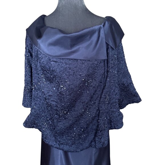 Alex Evenings Womens Navy Formal Skirt Set Size 24W - Picture 5 of 6